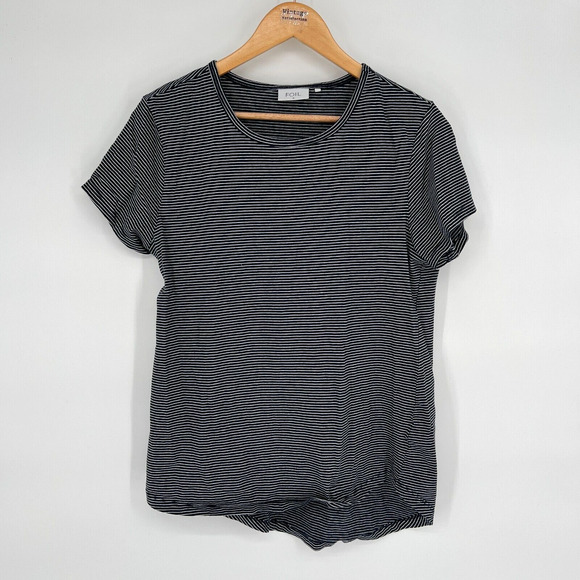 FOIL Tops - FOIL Organic Cotton Striped Top M High-Low Hem Minimalist Casual Costal Parisian